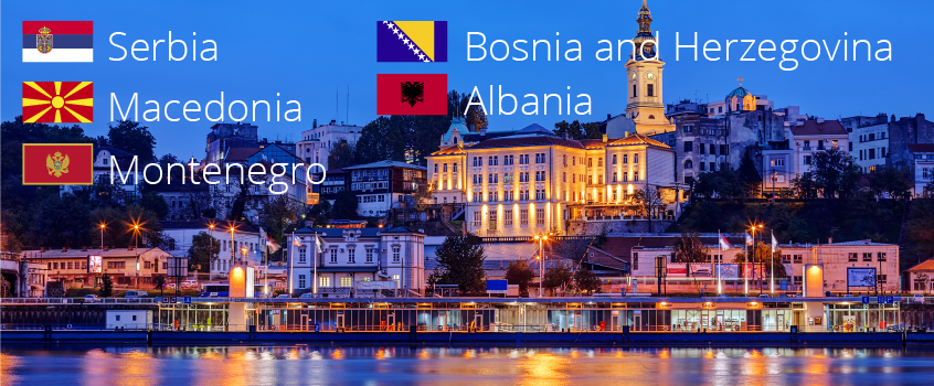 Serbia, Bosnia and Herzegovina, Albania, Macedonia, Montenegro